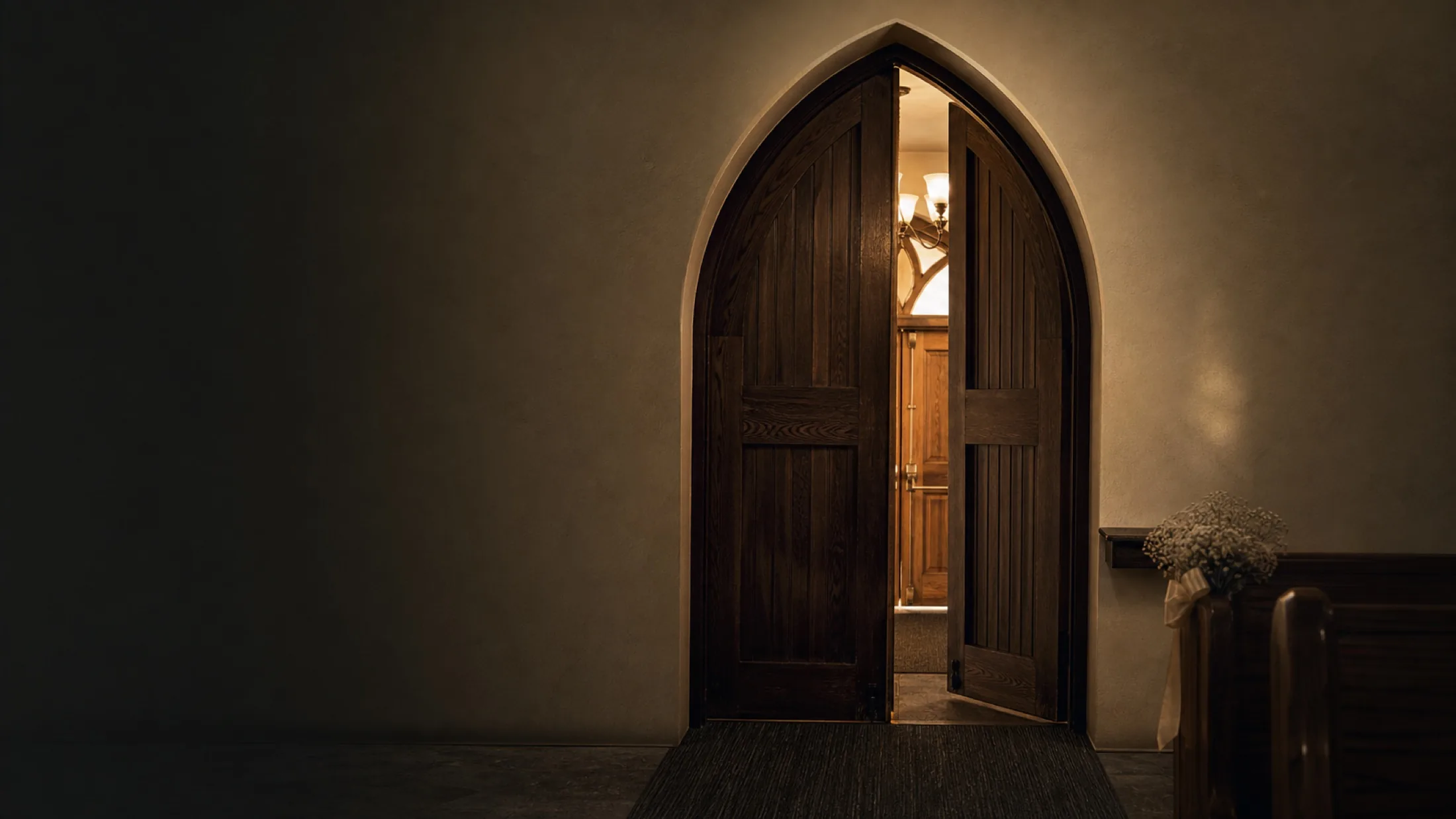 An open church door at RCCV