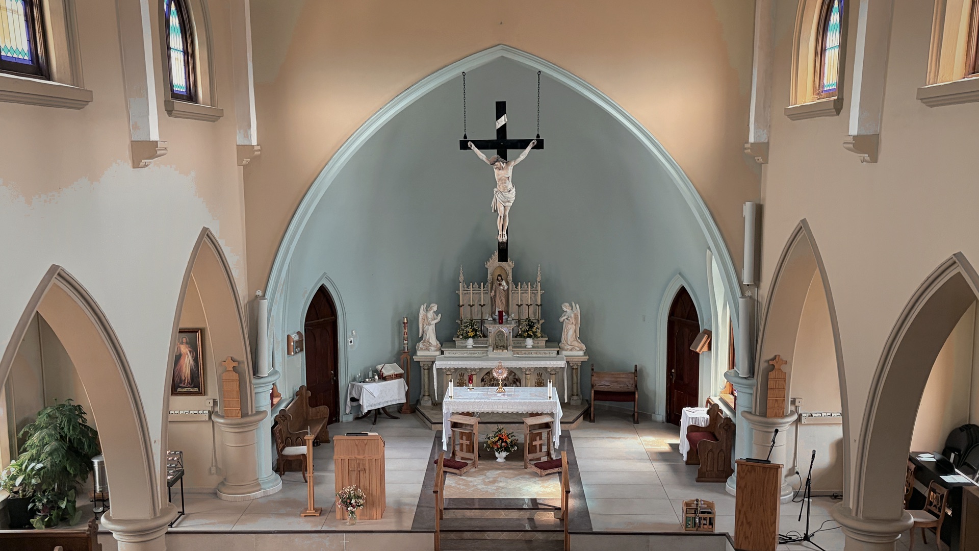 The altar and apse at St. James