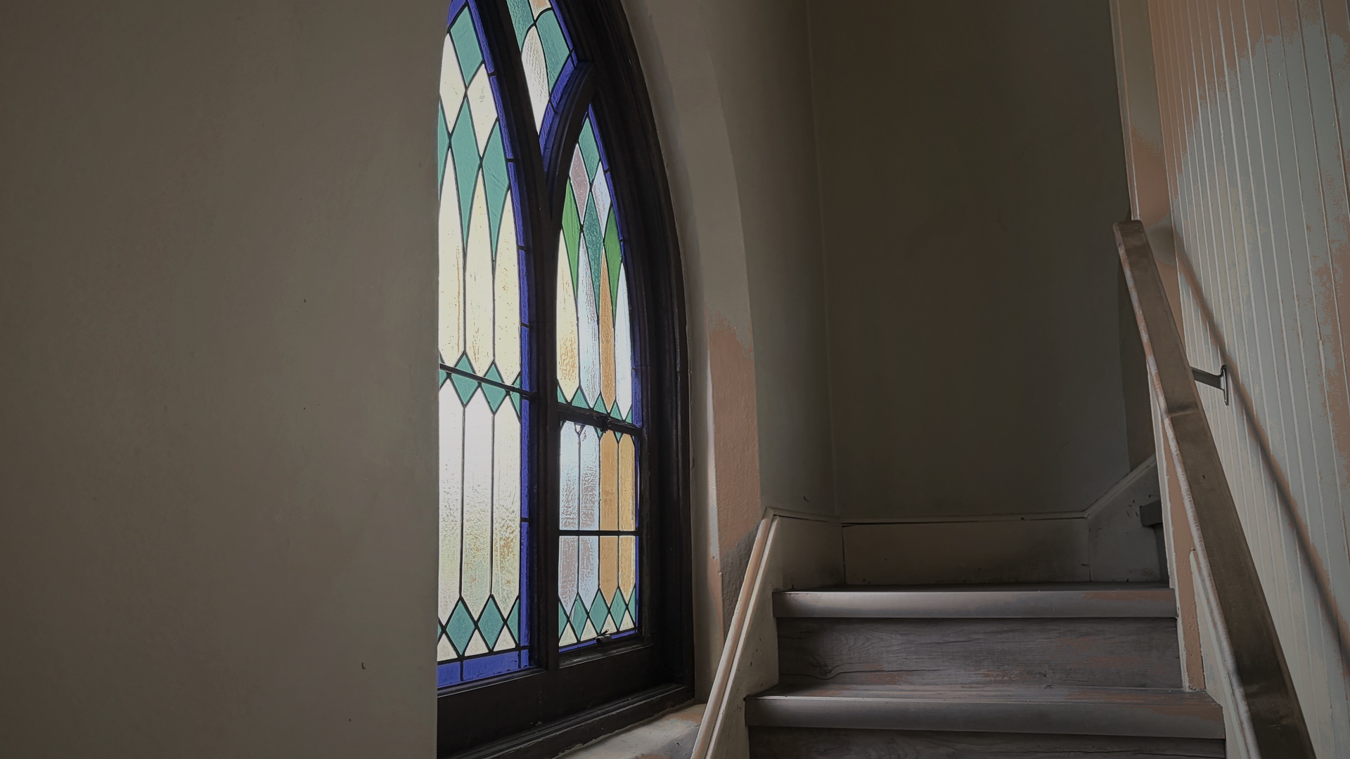 Light through the stair window at St. James