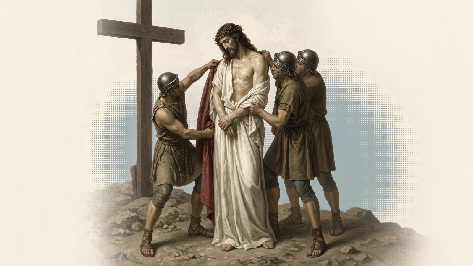 Jesus stripped of his garments at the tenth Station of the Cross
