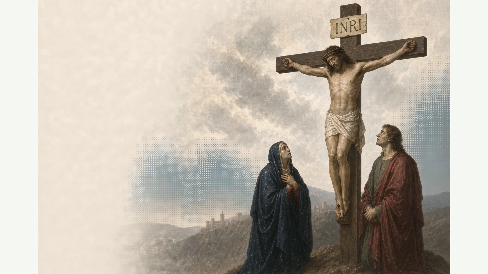 Jesus dying on the cross at the twelfth Station of the Cross